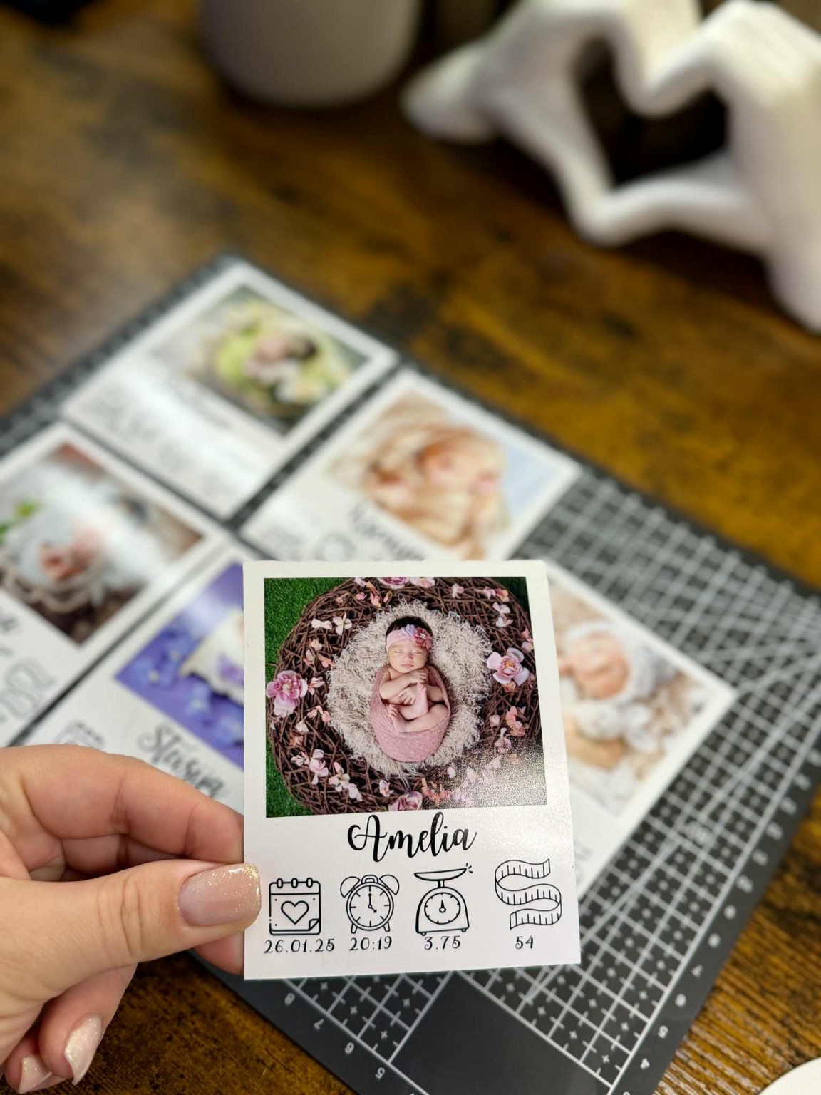 Birth card magnet